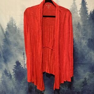 Chico's Travelers Red‎ Open Front Stretch Cardigan Jacket  2 Medium